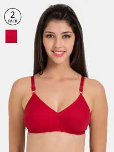 Souminie Red Solid Non-Wired Non Padded Everyday Bra SLY-931