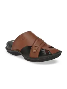 Hitz Men Brown Leather Sandals