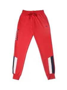 Dollar Boys Red Solid Straight-Fit Joggers