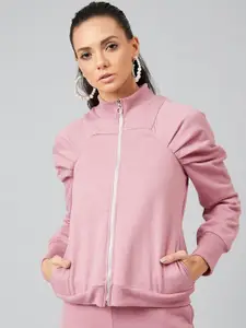 Athena Women Pink Solid Sweatshirt