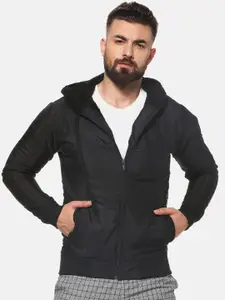Campus Sutra Men Black Solid Windcheater Bomber