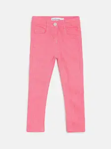 TALES & STORIES Infant Girls Pink Slim Fit Mid-Rise Clean Look Jeans