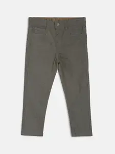TALES & STORIES Boys Olive Green Slim Fit Mid-Rise Clean Look Denim Jeans