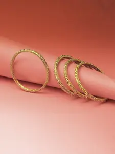 Adwitiya Collection Set of Four 24 Carat Gold-Plated Handcrafted Bangles