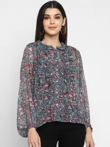 Aditi Wasan Women Multicoloured Floral Printed Shirt Style Top