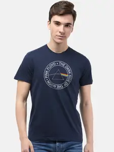 Free Authority Pink Floyd Print Blue Tshirt for Men