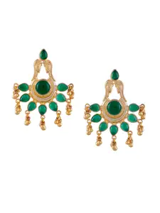 Silvermerc Designs Gold & Green Classic Drop Earrings