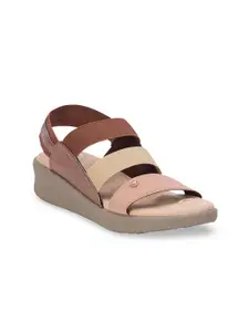 VON WELLX GERMANY Brown Colourblocked Wedge Sandals