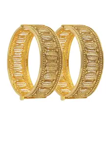 Adwitiya Collection Women Set of 2 24CT Gold-Plated Handcrafted Bangles