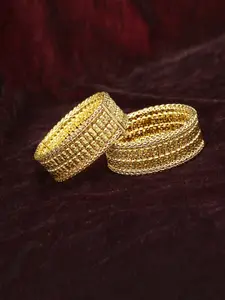 Adwitiya Collection Set of Two 24ct Gold Plated Handcrafted Bangles