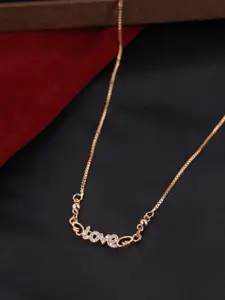 Anikas Creation Gold-Plated AD-Studded Handcrafted Necklace