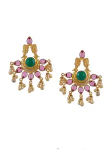 Silvermerc Designs Gold & Pink Classic Drop Earrings