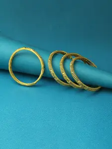 Adwitiya Collection Set of 4 24 CT Gold-Plated Handcrafted Bangles