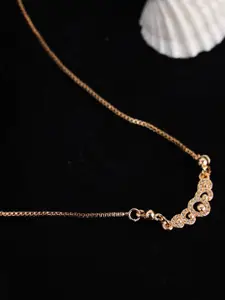 Anikas Creation Gold-Plated AD-Studded Handcrafted Necklace