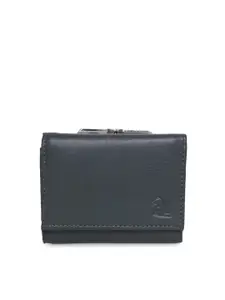 Kara Women Olive Green Solid Three Fold Leather Wallet