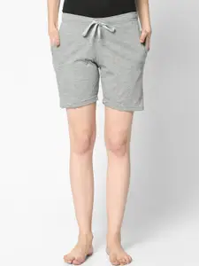 MACK JONNEY Women Grey Solid Lounge Shorts