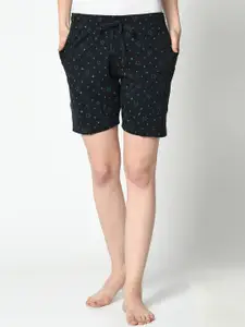 MACK JONNEY Women Blue Printed Lounge Shorts