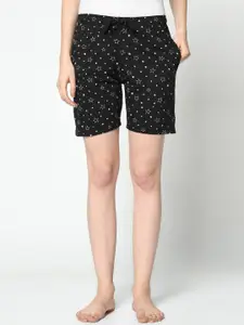 MACK JONNEY Women Black Printed Lounge Shorts