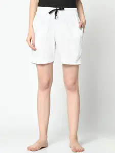 MACK JONNEY Women White Solid Lounge Shorts