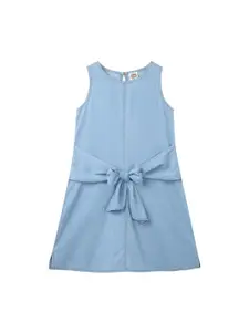 Cub McPaws Girls Blue Solid A-Line Denim Dress