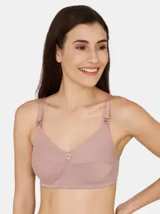 Nejo Dusty Lavender Solid Non-Wired Non Padded Maternity Bra NJL005