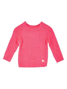 Cherry Crumble Girls Pink Ribbed Pullover Sweater