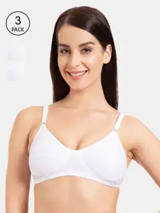 Tweens White Pack of 3 Solid Non-Wired Non Padded Everyday Bra