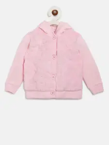 Chicco Girls Pink Solid Front-Open Sweater