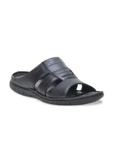 VON WELLX GERMANY Men Black Leather Comfort Sandals