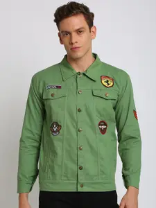 VOXATI Men Green Printed Tailored Jacket