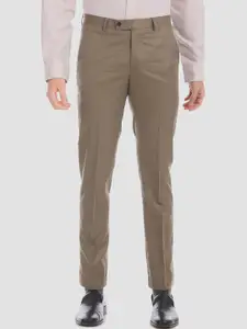 Arrow Men Brown Regular Fit Solid Formal Trousers