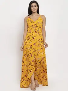 Karmic Vision Women Yellow Printed Maxi Dress