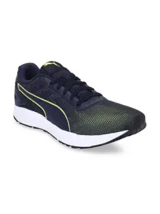 Puma Men Blue Fluorescent Green Rock Comfort Running Shoes