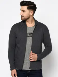 Rigo Men Charcoal Printed Cardigan Sweater