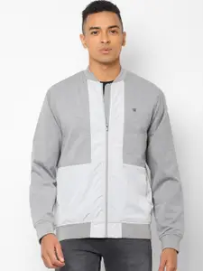 Allen Solly Sport Men Grey Colourblocked Sporty Jacket