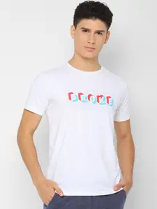 Allen Solly Sport Men White Solid Round Neck T-shirt