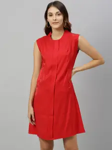 RAREISM Women Red Solid A-Line Dress