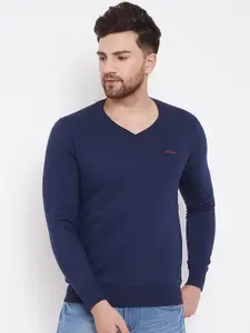 Adobe Men Navy Blue Solid Sweatshirt