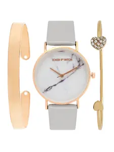 JOKER & WITCH Women Rose-Gold-Toned Star Watch Gift Set