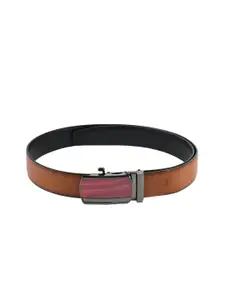 WINSOME DEAL Men Black & Brown Printed Reversible Belt