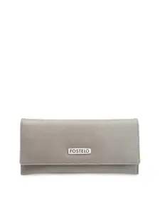 Fostelo Women Grey Solid Two Fold Wallet