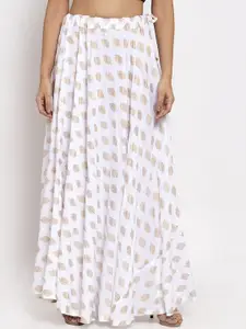 Clora Creation Women White Printed Skirt