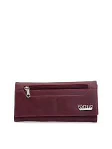 Fostelo Women Maroon Solid Two Fold Wallet