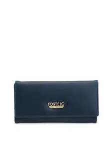 Fostelo Women Navy Blue Solid Two Fold Wallet