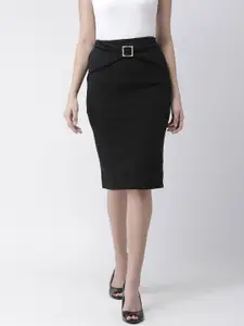 KASSUALLY Black Front Bow Pencil Skirt