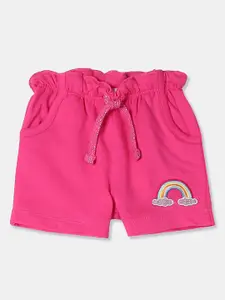Donuts Girls Pink Printed Regular Fit Shorts