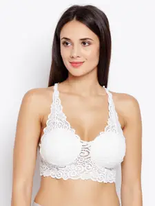 Lebami White Lace Non-Wired Lightly Padded Bralette Bra 072_Whitte_30A