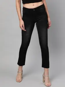 STREET 9 Women Black Skinny Fit Mid-Rise Clean Look Stretchable Jeans