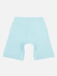 PROTEENS Girls Turquoise Blue Solid Slim Fit Biker Shorts