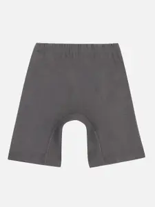 PROTEENS Girls Grey Solid Slim Fit Sports Shorts